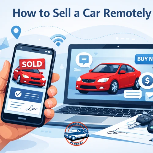 How to sell a car remotely online using phone and laptop with digital listing, offer, and pickup