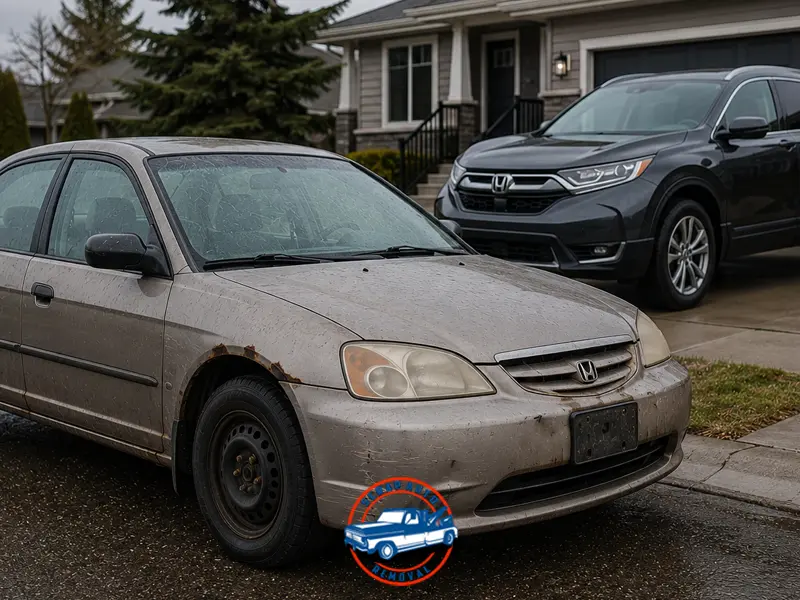 A Honda parked beside the curb in Langodn
