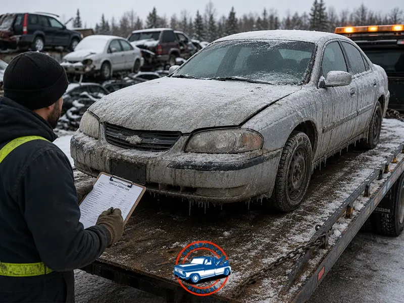 A frozen vehicle