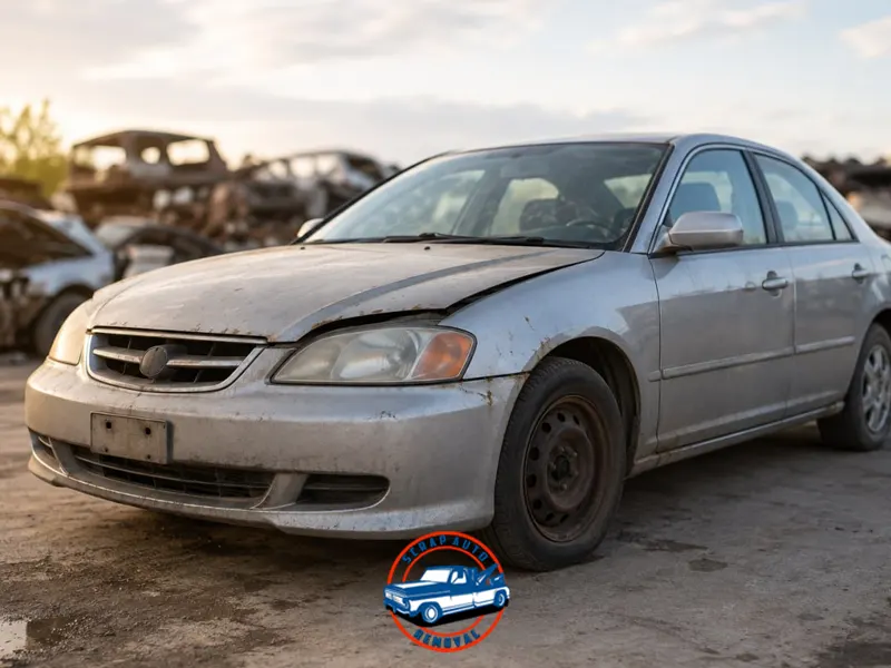 A damaged car